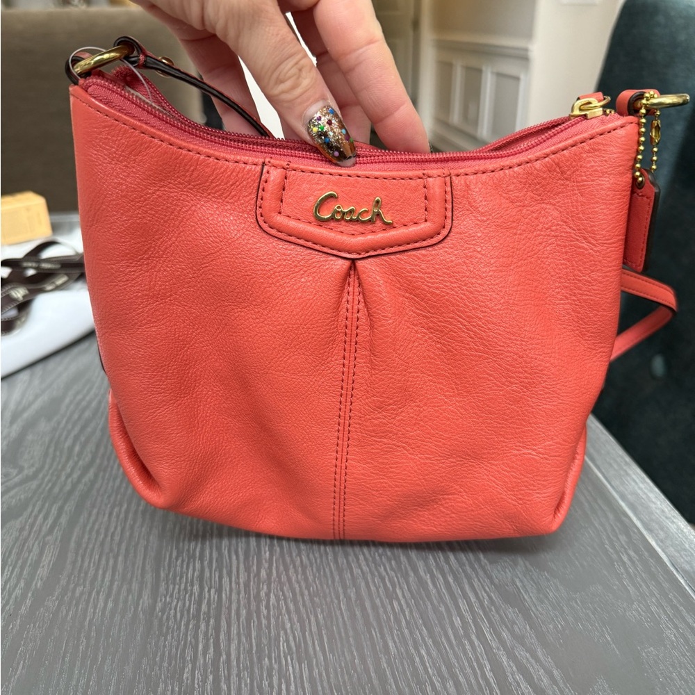 Coach Ashley Leather Swingpack Crossbody Bag F48121 Persimmon Orange